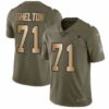 Men’s Nike New England Patriots #71 Danny Shelton Limited Olive Gold 2017 Salute to Service NFL Jersey