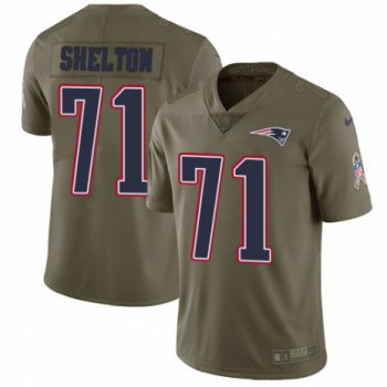Men’s Nike New England Patriots #71 Danny Shelton Limited Olive 2017 Salute to Service NFL Jersey