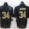 Men’s Las Vegas Raiders #34 Bo Jackson Black Camo 2020 Salute To Service Stitched NFL Nike Limited Jersey