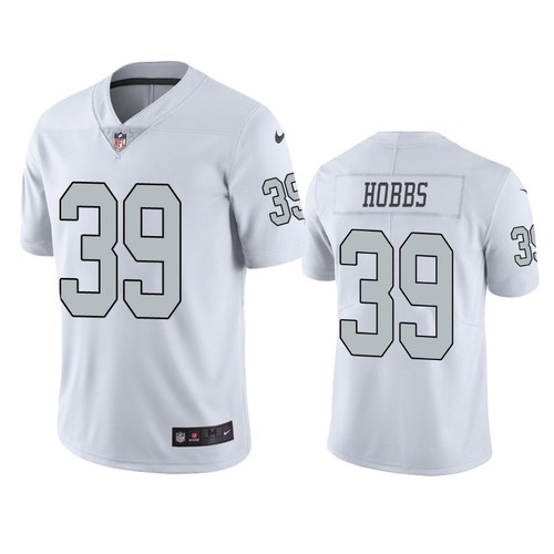 Men’s Las Vegas Raiders #39 Nate Hobbs White Color Rush Limited White Jersey
