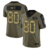 Men’s Olive San Francisco 49ers #80 Jerry Rice 2021 Camo Salute To Service Limited Stitched Jersey