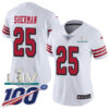 Nike 49ers #25 Richard Sherman White Super Bowl LIV 2020 Rush Women’s Stitched NFL Limited 100th Season Jersey