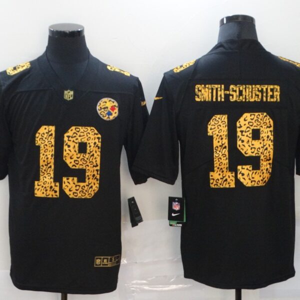 Men’s Pittsburgh Steelers #19 JuJu Smith-Schuster Black Leopard Print Fashion Vapor Limited Nike NFL Jersey