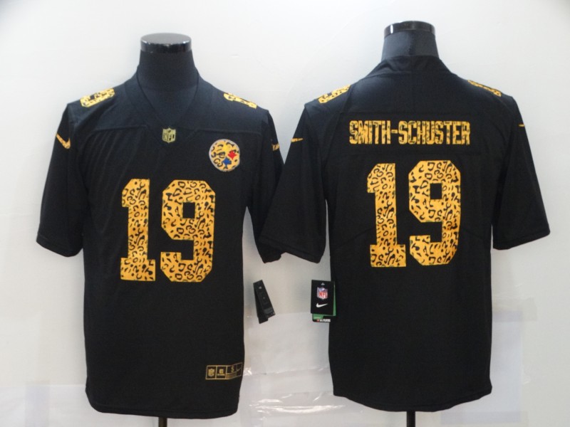 Men’s Pittsburgh Steelers #19 JuJu Smith-Schuster Black Leopard Print Fashion Vapor Limited Nike NFL Jersey