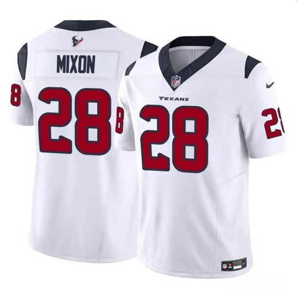 Men’s Houston Texans #28 Joe Mixon White 2024 F.U.S.E. Vapor Untouchable Football Stitched Jersey