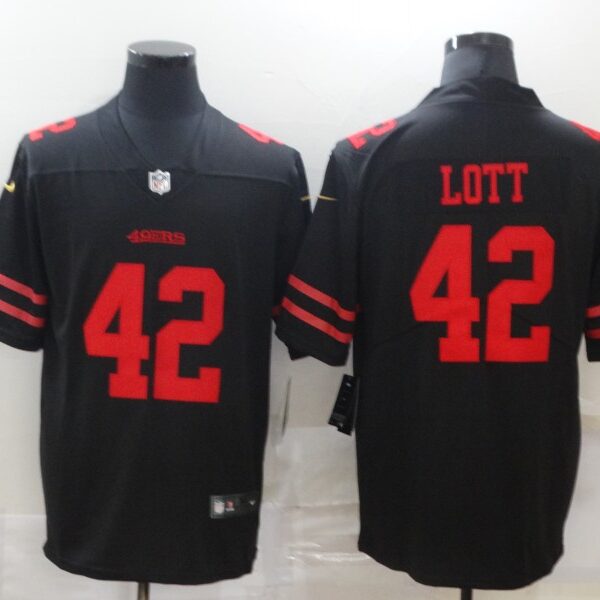 Men’s San Francisco 49ers #42 Ronnie Lott Black 2017 Vapor Untouchable Stitched NFL Nike Limited Jersey