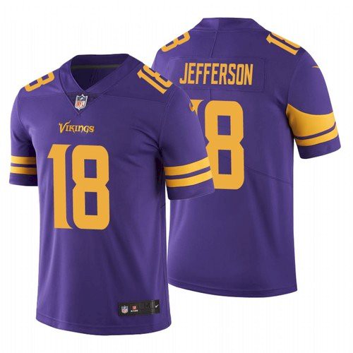 Men’s Minnesota Vikings #18 Justin Jefferson 2020 Purple Vapor Untouchable Nike Limited Jersey