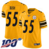 Nike Steelers #55 Devin Bush Gold Men’s Stitched NFL Limited Inverted Legend 100th Season Jersey