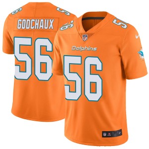 Nike Miami Dolphins #56 Davon Godchaux Men’s Limited Orange Color Rush Jersey