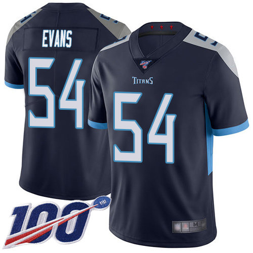 Nike Titans #54 Rashaan Evans Navy Blue Team Color Men’s Stitched NFL 100th Season Vapor Limited Jersey
