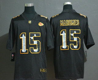Men’s Kansas City Chiefs #15 Patrick Mahomes Jesus Faith Black Vapor Untouchable Stitched NFL Nike Limited Jersey