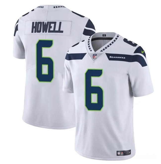 Men’s Seattle Seahawks #6 Sam Howell White Vapor Limited Football Stitched Jersey