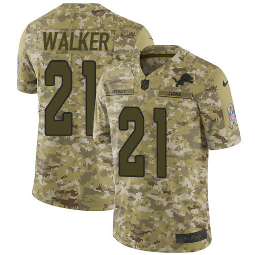 Nike Lions #21 Tracy Walker Camo Men’s Stitched NFL Limited 2018 Salute To Service Jersey