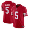 Men’s San Francisco 49ers #5 Josh Dobbs Red 2024 F.U.S.E. Vapor Untouchable Limited Football Stitched Jersey