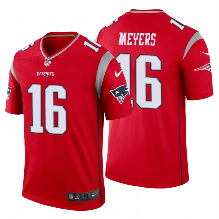 Men’s New England Patriots #16 Jakobi Meyers Inverted Legend Red Jersey