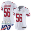 Nike 49ers #56 Kwon Alexander White Super Bowl LIV 2020 Women’s Stitched NFL 100th Season Vapor Limited Jersey