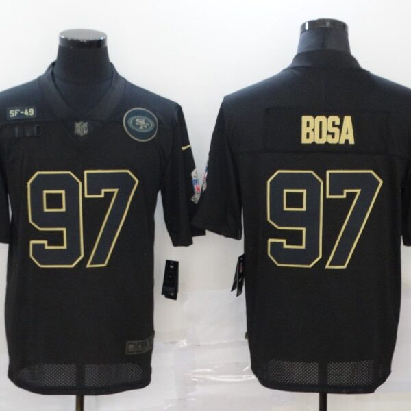 Men’s San Francisco 49ers #97 Nick Bosa Black 2020 Salute To Service Stitched NFL Nike Limited Jersey