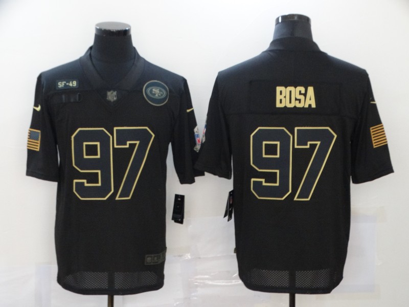 Men’s San Francisco 49ers #97 Nick Bosa Black 2020 Salute To Service Stitched NFL Nike Limited Jersey