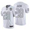 Nike Raiders #28 Josh Jacobs White 60th Anniversary Patch Men’s Stitched NFL 100 Limited Color Rush Jersey