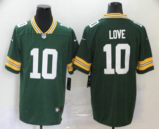 Men’s Green Bay Packers #10 Jordan Love Green 2020 Vapor Untouchable Stitched NFL Nike Limited Jersey