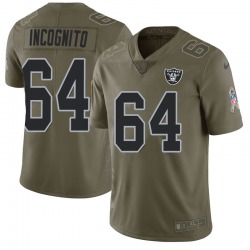 Men’s Las Vegas Raiders #64 Richie Incognito Limited Green 2017 Salute to Service Jersey