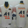 Men’s New Orleans Saints #41 Alvin Kamara White Independence Day Stars Stripes Jersey