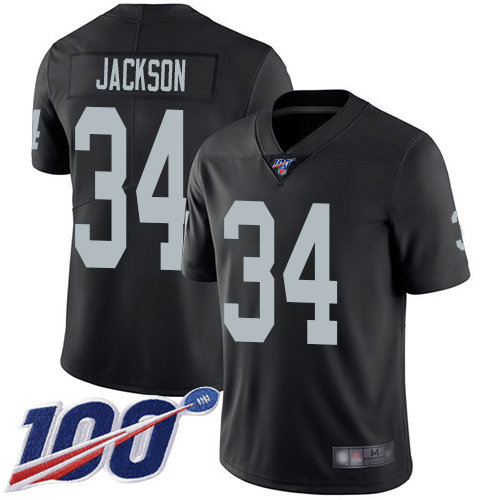 Nike Raiders #34 Bo Jackson Black Team Color Men’s Stitched NFL 100th Season Vapor Limited Jersey