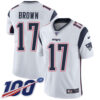 Nike Patriots #17 Antonio Brown White Men’s Stitched NFL 100th Season Vapor Limited Jersey