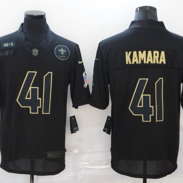 Men’s New Orleans Saints #41 Alvin Kamara Black 2020 Salute To Service Stitched NFL Nike Limited Jersey