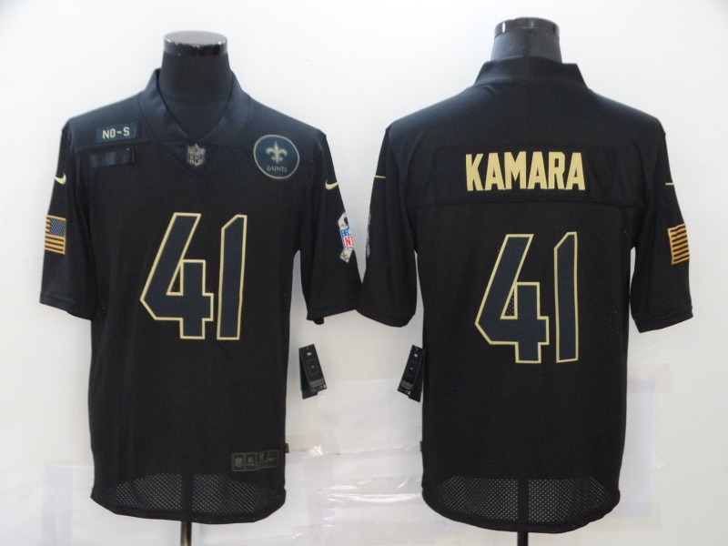 Men’s New Orleans Saints #41 Alvin Kamara Black 2020 Salute To Service Stitched NFL Nike Limited Jersey