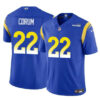 Men’s Los Angeles Rams #22 Blake Corum Blue 2024 Draft F.U.S.E. Vapor Untouchable Football Stitched Jersey