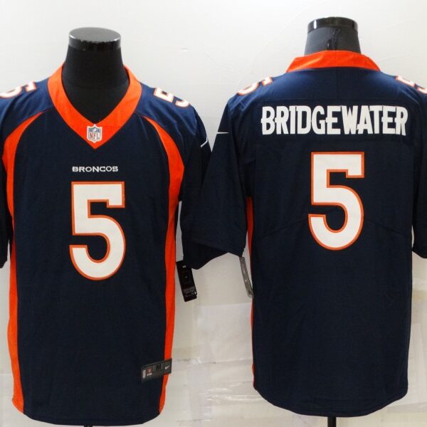 Men’s Denver Broncos #5 Teddy Bridgewater Navy Blue 2021 Vapor Untouchable Stitched NFL Nike Limited Jersey