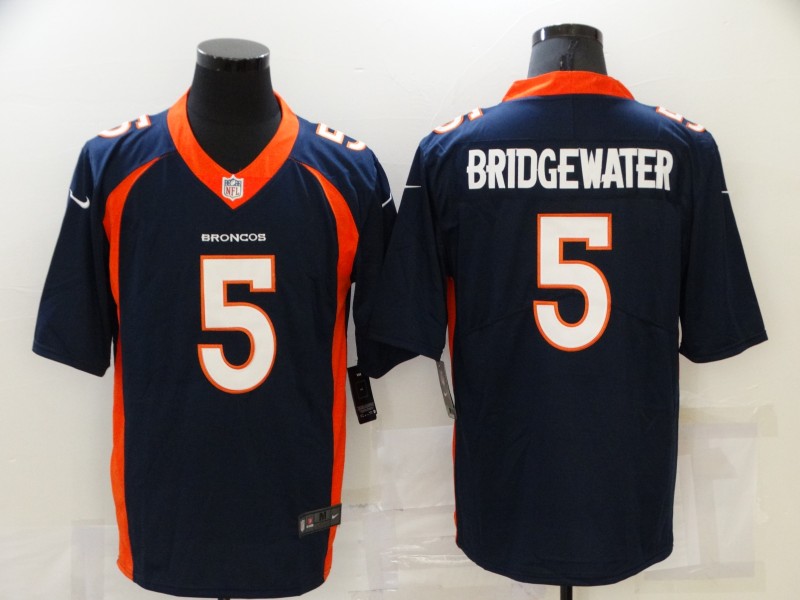 Men’s Denver Broncos #5 Teddy Bridgewater Navy Blue 2021 Vapor Untouchable Stitched NFL Nike Limited Jersey