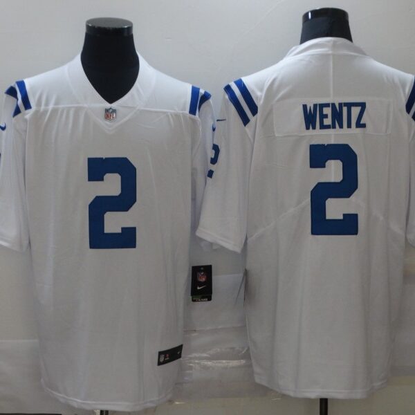 Men’s Indianapolis Colts #2 Carson Wentz White 2021 Vapor Untouchable Stitched NFL Nike Limited Jersey
