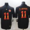 Men’s Pittsburgh Steelers #11 Chase Claypool Black Red Orange Stripe Vapor Limited Nike NFL Jersey