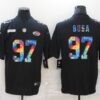 Men’s San Francisco 49ers #97 Nick Bosa Multi-Color Black 2020 NFL Crucial Catch Vapor Untouchable Nike Limited Jersey
