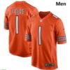 Men Nike Chicago Bears #1 Justin Fields Orange 2021 NFL Draft First Round Pick Alternate Game Jersey