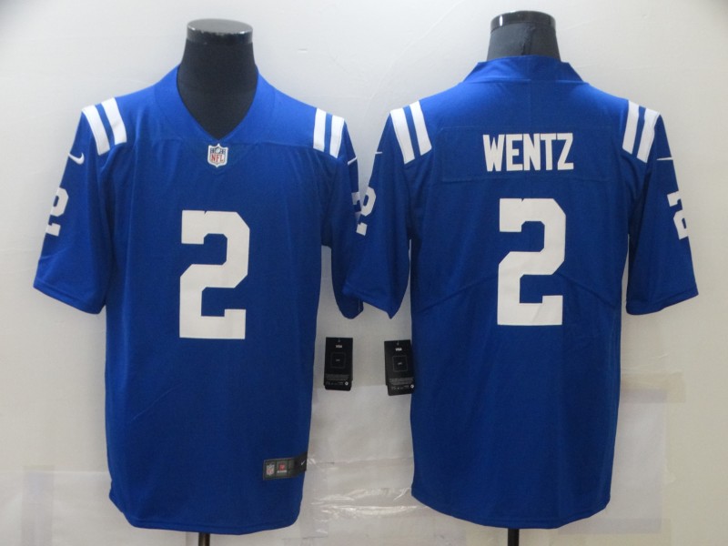 Men’s Indianapolis Colts #2 Carson Wentz Royal Blue 2020 Vapor Untouchable Stitched NFL Nike Limited Jersey