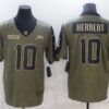 Men’s Los Angeles Chargers #10 Justin Herbert Nike Olive 2021 Salute To Service Limited Player Jersey