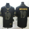 Men’s Pittsburgh Steelers #19 JuJu Smith-Schuster Black 100th Season Golden Edition Jersey