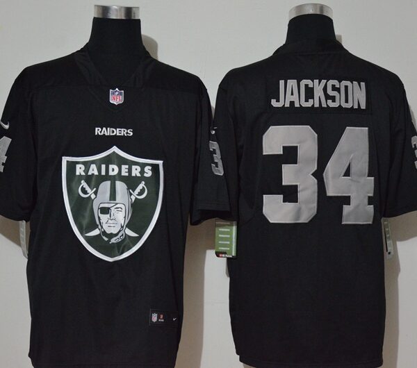 Men’s Las Vegas Raiders #34 Bo Jackson Black 2020 Big Logo Vapor Untouchable Stitched NFL Nike Fashion Limited Jersey