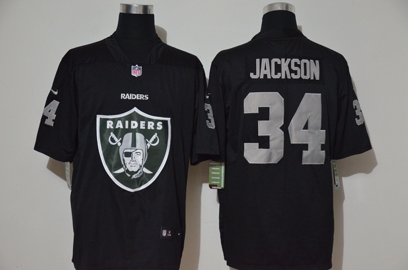 Men’s Las Vegas Raiders #34 Bo Jackson Black 2020 Big Logo Vapor Untouchable Stitched NFL Nike Fashion Limited Jersey