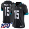 Jaguars #15 Gardner Minshew II Black Team Color Men’s Stitched Football 100th Season Vapor Limited Jersey