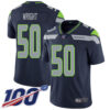 Men’s Seattle Seahawks #50 K.J. Wright Navy Blue Football Home Vapor Untouchable 100th Season Limited Jersey