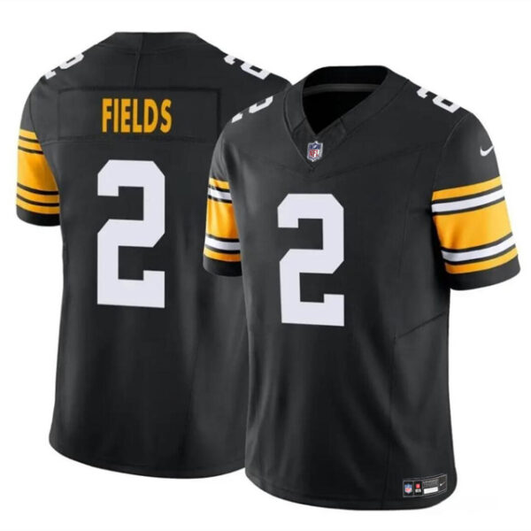 Men’s Pittsburgh Steelers #2 Justin Fields Black 2024 F.U.S.E. Vapor Untouchable Limited Football Stitched Jersey