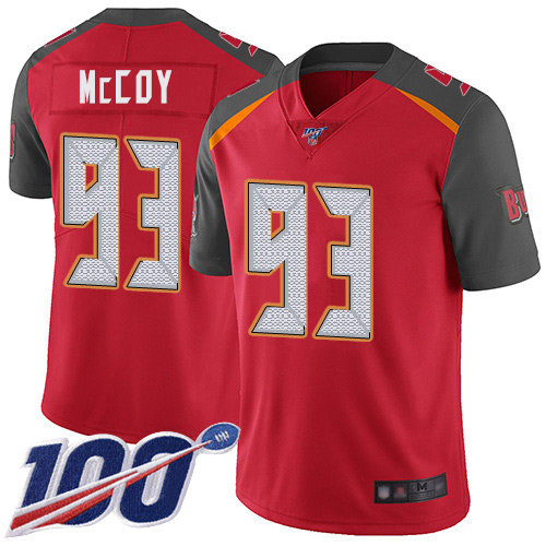 Nike Buccaneers #93 Gerald McCoy Red Team Color Men’s Stitched NFL 100th Season Vapor Limited Jersey