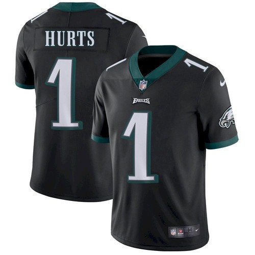 Men’s Philadelphia Eagles #1 Jalen Hurts Black Vapor Untouchable Limited Stitched Jersey