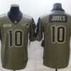 Men’s New England Patriots #10 Mac Jones 2021 Olive Salute To Service Limited Stitched Jersey