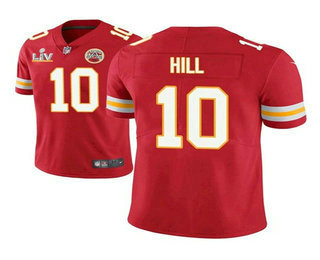 Men’s Kansas City Chiefs #10 Tyreek Hill Red 2021 Super Bowl LV Vapor Untouchable Stitched Nike Limited NFL Jersey