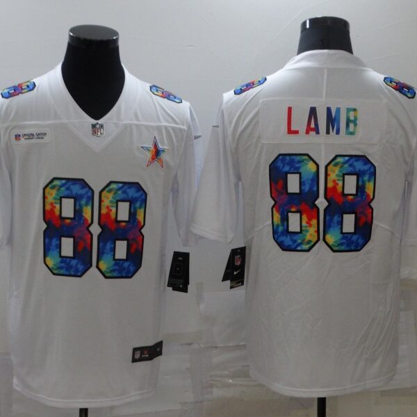 Men’s Dallas Cowboys #88 CeeDee Lamb Multi-Color White 2020 NFL Crucial Catch Vapor Untouchable Nike Limited Jersey